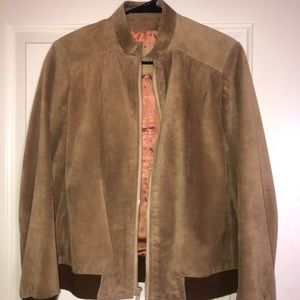 Gucci Label Vintage Tan Suede Bomber Jacket Unisex